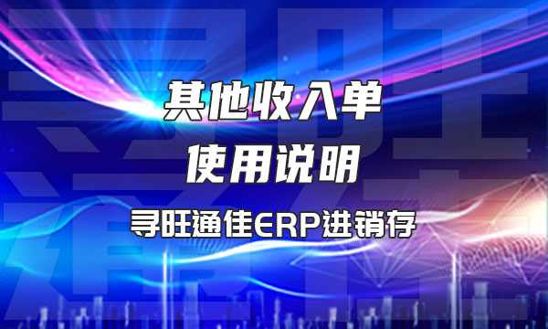 其他收入单使用说明